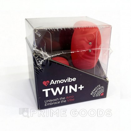 Вибратор для пар TWIN+ с управлением через приложение от Amovibe красный от sex shop primegoods фото 4