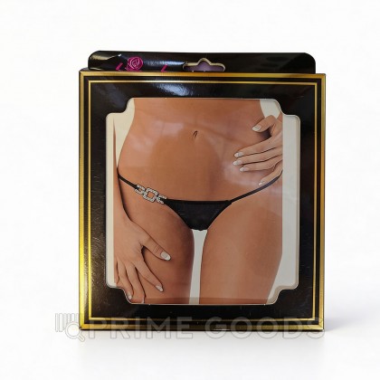 Черные стринги Jeweled, S-M от sex shop primegoods фото 2