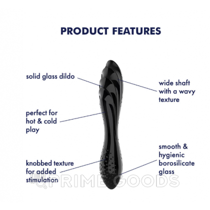 Стеклянный фаллоимитатор Satisfyer Dazzling Crystal (18,2×3,6 см), черный от sex shop primegoods фото 9