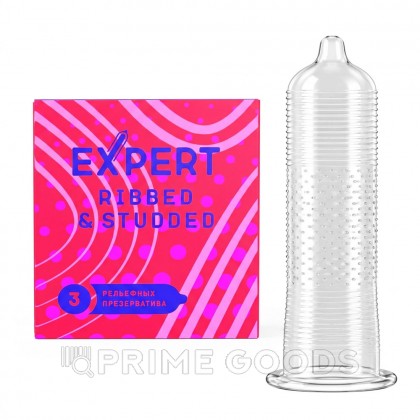 Презервативы EXPERT Ribbed&Studded, ребристо-точечные, 3 шт от sex shop primegoods