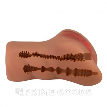 Реалистичный двойной мастурбатор Caroline, вагина и анал от sex shop primegoods фото 5