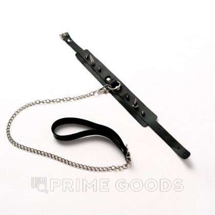 Ошейник с поводком с шипами от sex shop primegoods