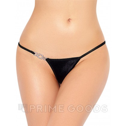 Черные стринги Jeweled, S-M от sex shop primegoods фото 5