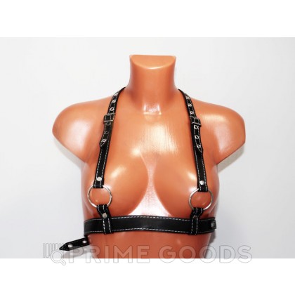 Классическая портупея из натуральной кожи с прострочкой от sex shop primegoods фото 2