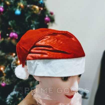 Новогодняя шапочка Санты (велюровая) от sex shop primegoods фото 2