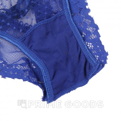 Трусики на высокой посадке Lace Strappy, синие, XL-2XL от sex shop primegoods фото 2