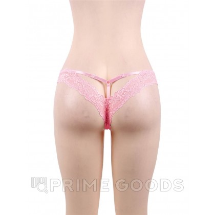 Трусики-танга женские с цветочным принтом, розовые, XL-2XL от sex shop primegoods фото 2