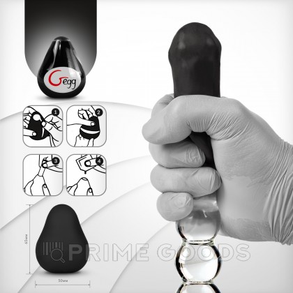 Gvibe Gegg Black - мастурбатор яйцо, 6.5х5 см (черный) от sex shop primegoods фото 8