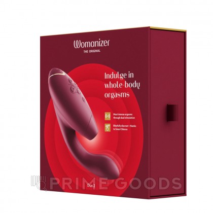 Бесконтактный клиторальный стимулятор Womanizer Duo 2, бордовый от sex shop primegoods фото 6