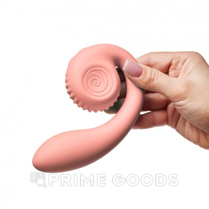 Двойной стимулятор точки G SVibe Snail GIZI персиково-розовый от sex shop primegoods фото 5