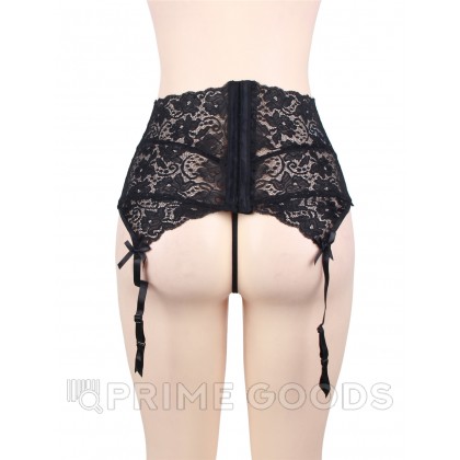 Пояс для чулок на высокой посадке Black Sexy Lace, 3XL от sex shop primegoods фото 4