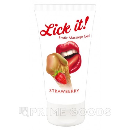 Массажный гель Lick It! с ароматом клубники, 50 мл от sex shop primegoods