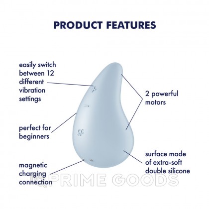Клиторальный мини-вибратор Satisfyer Dew Drop голубой от sex shop primegoods фото 2