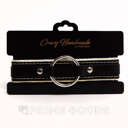 Ошейник с мягкой бежевой подкладкой Crazy Handmade от sex shop primegoods фото 2