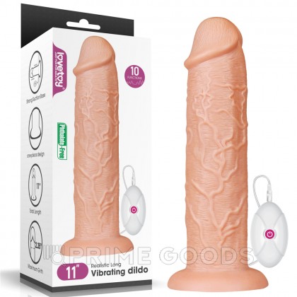 Реалистичный фаллоимитатор Lovetoy (28×6 см), с вибрацией от sex shop primegoods