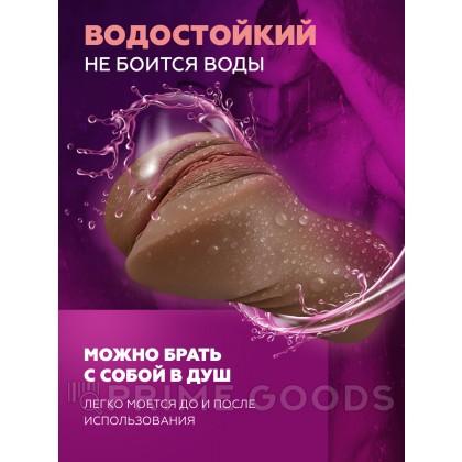 Мастурбатор в виде вагины, компактный (коричневый) от sex shop primegoods фото 4