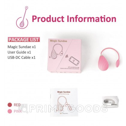 Виброяйцо Magic Motion Sundae App, розовое  от sex shop primegoods фото 4