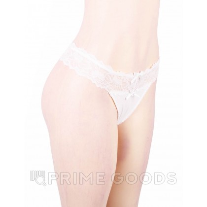 Трусики танга Sexy Floral Lace, белые, XL-2XL от sex shop primegoods фото 8