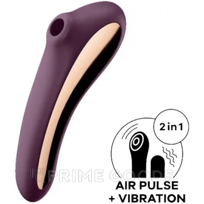 Вибромассажер с вакуумной стимуляцией Satisfyer Dual Kiss wine фиолетовый от sex shop primegoods фото 2