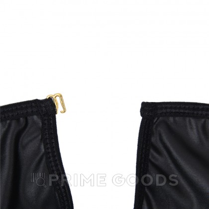 Кожаная сорочка-грация Ohyeah с пажиками и чокером, XL-2XL от sex shop primegoods фото 12