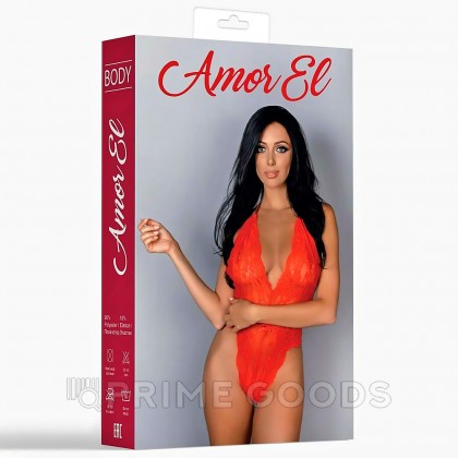 Боди эротический кружевной Amor El Felisa, красный S/M от sex shop primegoods фото 2