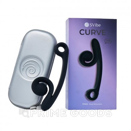 Вибратор для двойной стимуляции SVibe Snail CURVE черный от sex shop primegoods фото 2