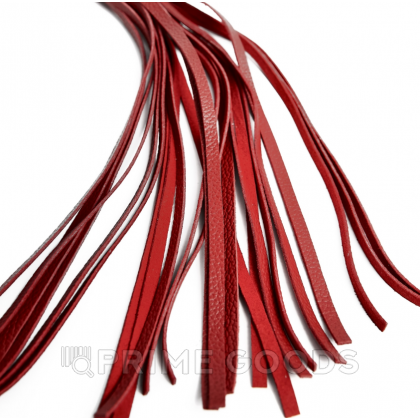 Флоггер из красной кожи с хромированной ручкой от sex shop primegoods фото 2