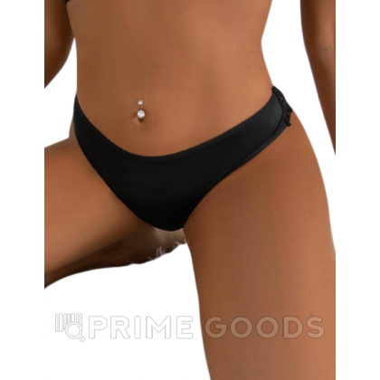 Трусики-танга женские с цветочным принтом, черные, 3XL-4XL от sex shop primegoods