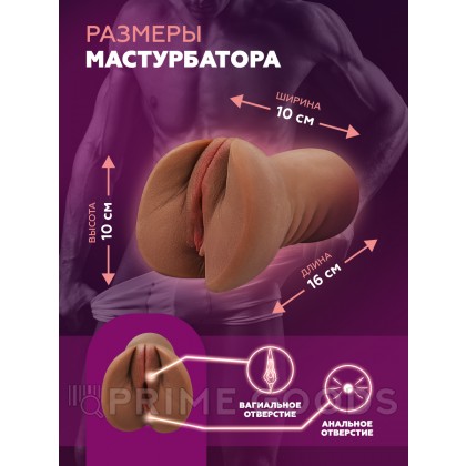 Мастурбатор реалистичный Wet pussy (коричневый) от sex shop primegoods фото 5