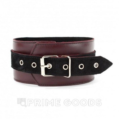 Ошейник из натуральной кожи бордо от sex shop primegoods