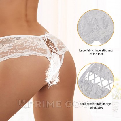 Трусики на завязках с доступом, белые, XS-S от sex shop primegoods фото 5