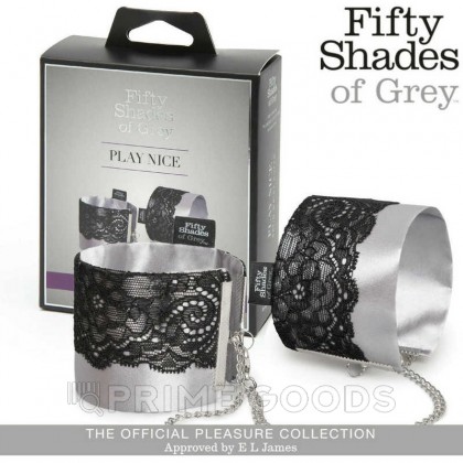 Наручники атласные с кружевом Shades-of-Grey Play Nice от sex shop primegoods фото 3