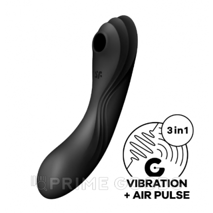 Вакуумный стимулятор с вибрацией Satisfyer Curvy Trinity 4 черный от sex shop primegoods фото 7