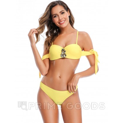 Купальник с завязками Rhinestone Yellow (L) от sex shop primegoods