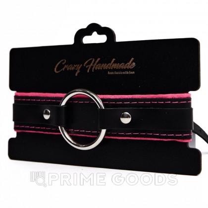 Ошейник с мягкой розовой подкладкой Crazy Handmade от sex shop primegoods фото 2