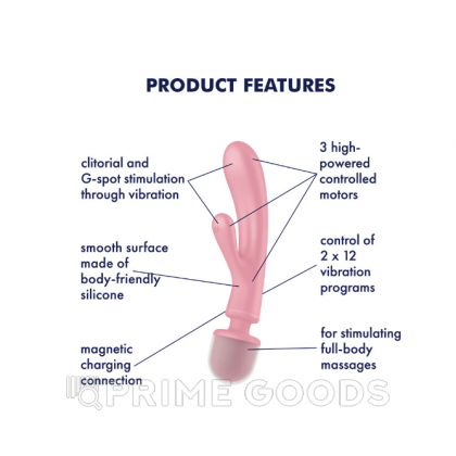 Вибратор-массажер Satisfyer Triple Lover розовый от sex shop primegoods фото 7