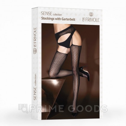 Чулки с поясом и рисунком зигзаг (Sense) (S/M) от sex shop primegoods фото 4