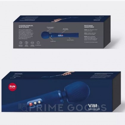 Универсальный вибромассажер (wand) Vim от Fun Factory (темный синий) от sex shop primegoods фото 3