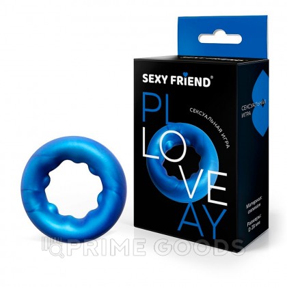 Эрекционное кольцо Love play от Sexy friend, синее, 28 мм  от sex shop primegoods фото 4