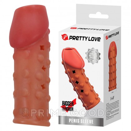 Насадка на пенис с рельефной поверхностью Pretty love, телесная от sex shop primegoods фото 5