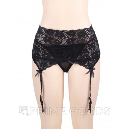 Пояс для чулок на высокой посадке Black Sexy Lace, 3XL от sex shop primegoods фото 2