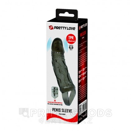 Насадка - удлинитель с вибрацией Men Extension темная от sex shop primegoods фото 7