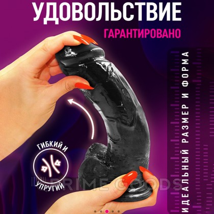 Фаллоимитатор на присоске чёрный 17*3,5 см от sex shop primegoods фото 8