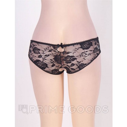 Трусики кружевные с завязками, черные, 3XL-4XL от sex shop primegoods фото 3