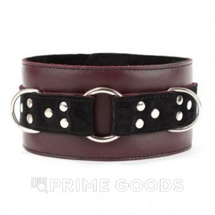 Ошейник из натуральной кожи бордо от sex shop primegoods фото 2