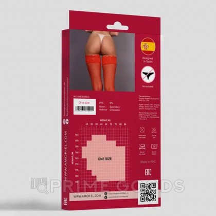 Чулки в мелкую сетку Rosa roja S/L красные от sex shop primegoods фото 3