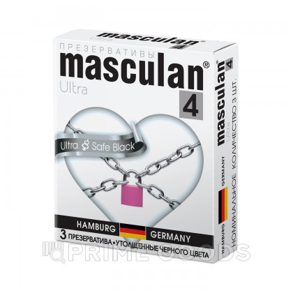 Презервативы MASCULAN 4 ULTRA & SAFE BLACK (УЛЬТРАПРОЧНЫЕ черные) 3 штуки от sex shop primegoods