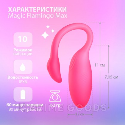 Вибромассажёр с интеллектуальным управлением Magic Flamingo Max от Magic motion, розовый от sex shop primegoods фото 4