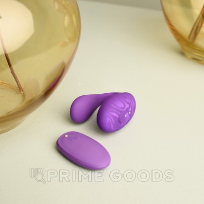 Вибратор для пар TWIN+ с управлением через приложение от Amovibe, фиолетовый от sex shop primegoods фото 5