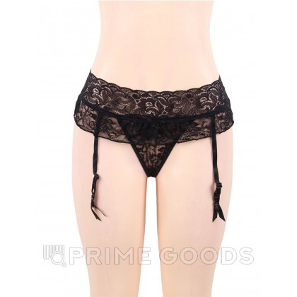 Пояс для чулок кружевной Black Sexy Bow (M-L) от sex shop primegoods фото 5